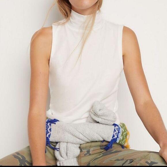 NWT ANTHROPOLOGIE Mirabelle Mock Neck Tank XL - Picture 1 of 7